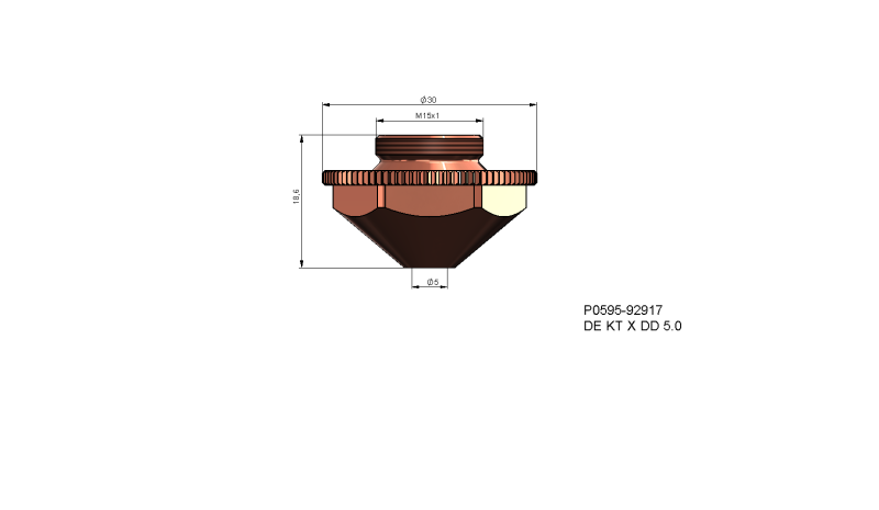 P0595-92917 - Nozzle electrode DE KT X DD 5.0