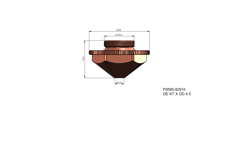 P0595-92915 - Nozzle electrode DE KT X DD 4.5