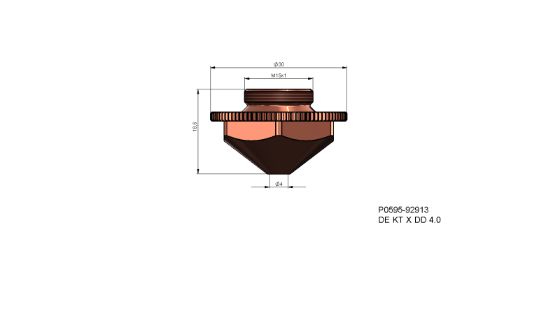 P0595-92913 - Nozzle electrode DE KT X DD 4.0