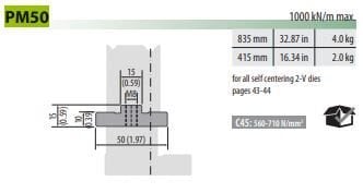 PM50 SLIDE DIE SUPPORT, L=835 mm