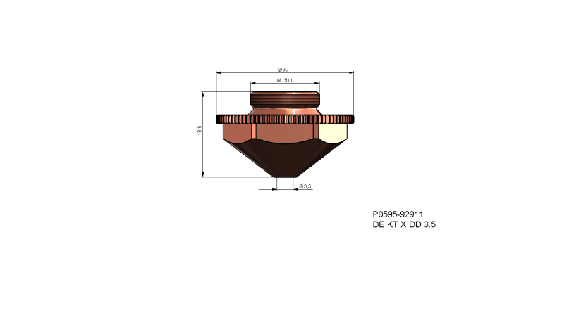 P0595-92911 - Nozzle electrode DE KT X DD 3.5