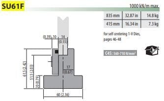 SU61F SELF-CENTERING 1-V DIE HOLDER H61,5 L835