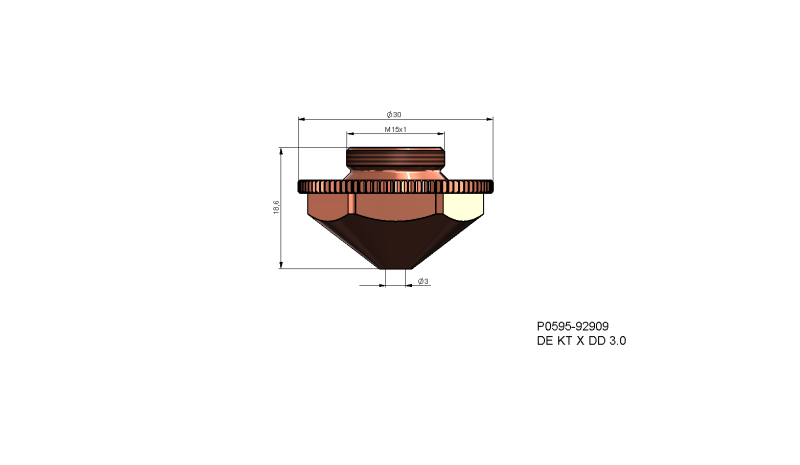 P0595-92909 - Nozzle electrode DE KT X DD 3.0