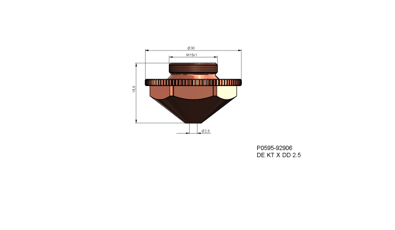P0595-92906 - Nozzle electrode DE KT X DD 2.5