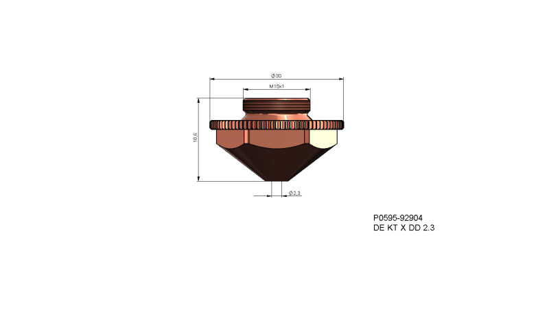 P0595-92904 - Nozzle electrode DE KT X DD 2.3