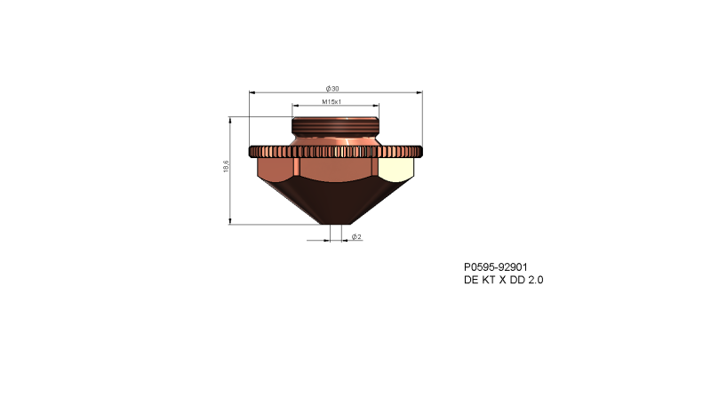 P0595-92901 - Nozzle electrode DE KT acX DD 2.0