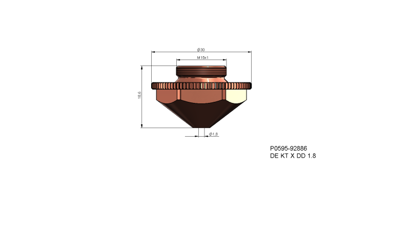 P0595-92886 - Nozzle electrode DE KT X DD 1.8