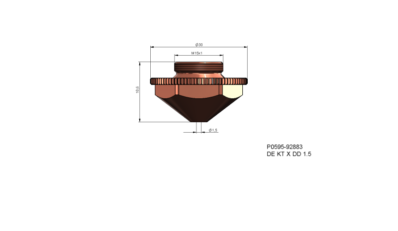P0595-92883 - Nozzle electrode DE KT X DD 1.5