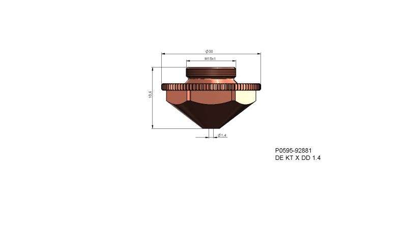 P0595-92881 - Nozzle electrode DE KT X DD 1.4