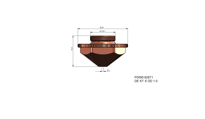 P0595-92871 - Nozzle electrode DE KT X DD 1.0
