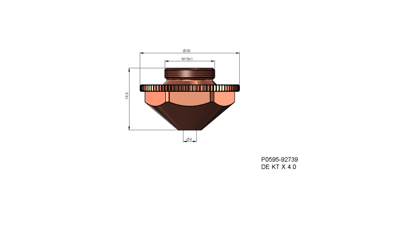 P0595-92739 - Nozzle electrode DE KT X 4.0
