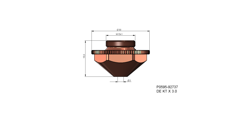 P0595-92737 - Nozzle electrode DE KT X 3.0