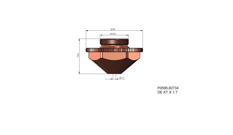 P0595-92733 - Nozzle electrode DE KT X 1.5a