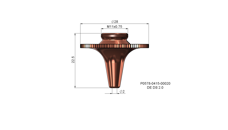 P0578-0415-00020 - Nozzle electrode DE DS 2.0