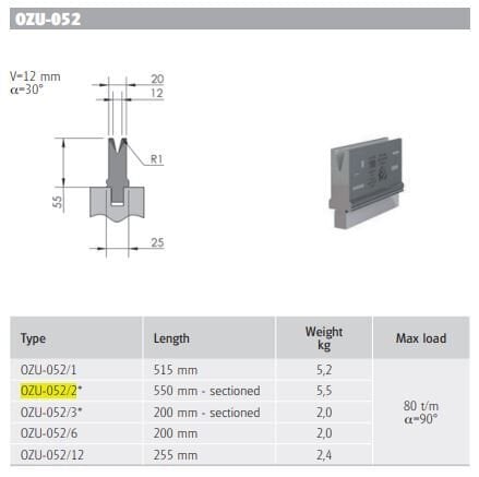 OZU-052/2 OZU-052/2 L=550mm SECTIONED