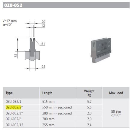 OZU-052/2 OZU-052/2 L=550mm SECTIONED