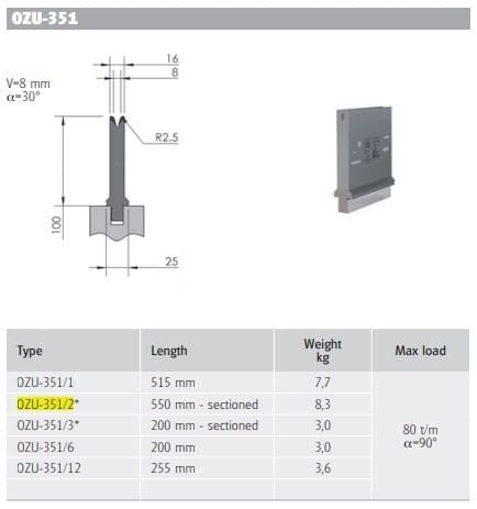 OZU-351/2 OZU-351/2 550 Segm. H100-30°/V=8