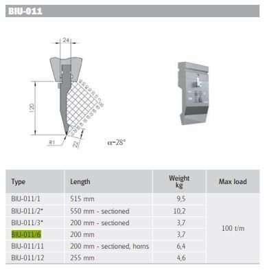 BIU-011/6 BIU-011/6 L=200 mm