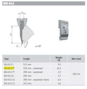 WILA PUNCH H120 28° L550SEC