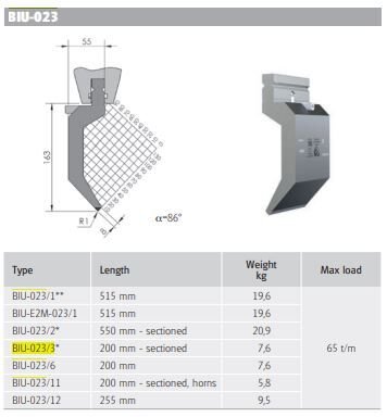 Wila Top Tool H163/86°/R1 L=200mm sectioned