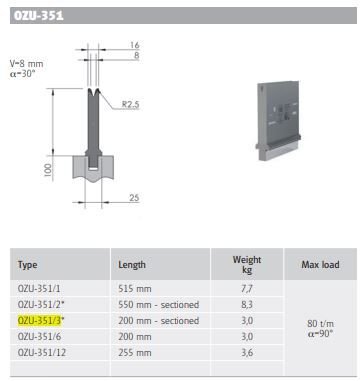 WILA DIE V=8 30° H=100 L=200 (SEC)