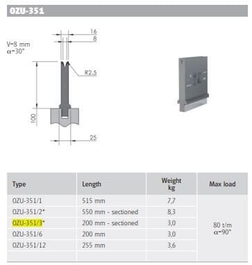 WILA DIE V=8 30° H=100 L=200 (SEC)