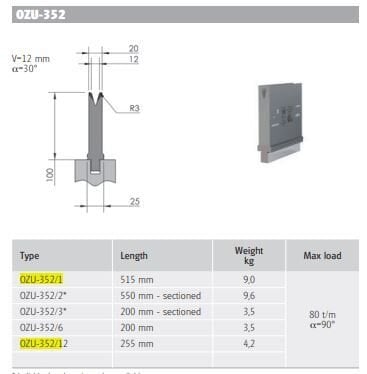WILA SINGLE-V DIE V12 30° L515