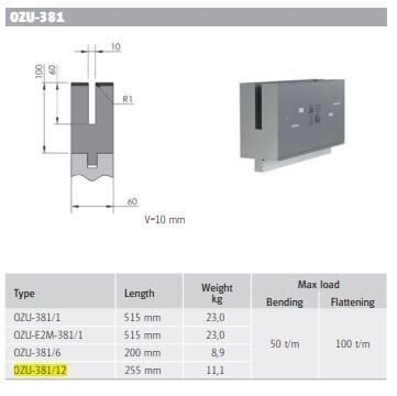 WILA HEMMING DIE U10 H100 L255