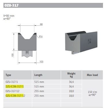 WILA DIE 80° V80 H100 L515 EASY 2 MOVE