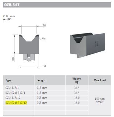 WILA DIE 80° V80 H100 L255 EASY 2 MOVE