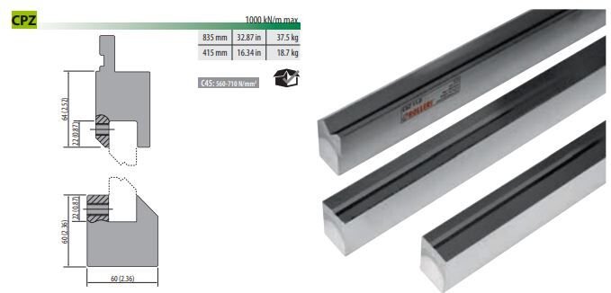 CPZ.I LOWER ''Z'' TOOLING INSERT HOLDER L=835 mm