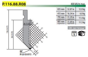 P116.88.R08 PUNCH 88° R=0,8 H=86 L=835