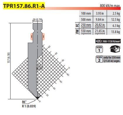 TPR157.86.R1.A Punch Trumpf H120+37 AT86° R1/A L=500 (42CrMo4)
