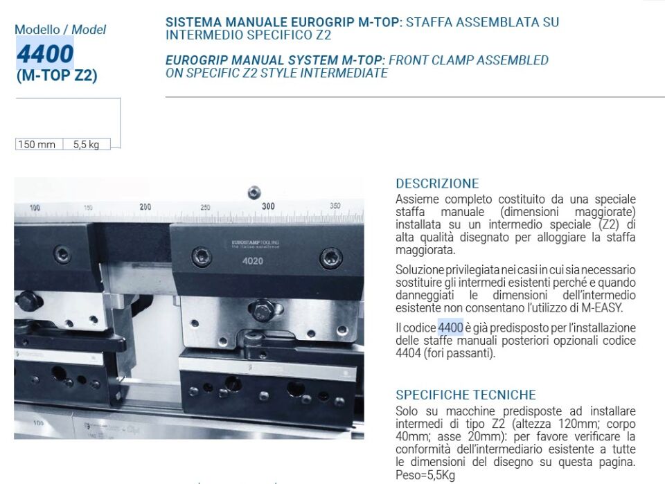 INT4400 EUROSTAMP EUROGRIP M-TOP Z2 INTERMEDIATE H120 A20