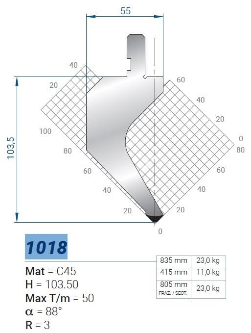 1018 CVGI 88° R-3 H-103,5 L-835