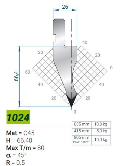 1024 CONTRO V45 R-0,5 H-66,4 L-835