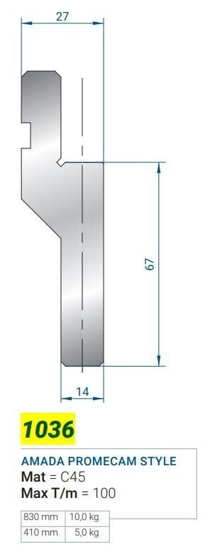 1036 L=835 mm