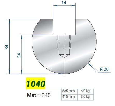 1040 ELEMENTO SEMİCİRC. R-20 L-835