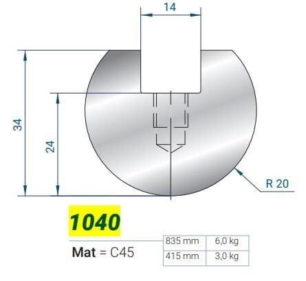 1040 ELEMENTO SEMİCİRC. R-20 L-835