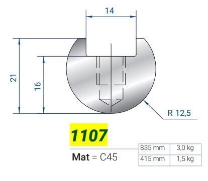 1107 ELEMENTO SEMİCİRC. R-12,5 L-835