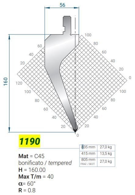 1190 CV 60 R-0.8 H-160 L-835