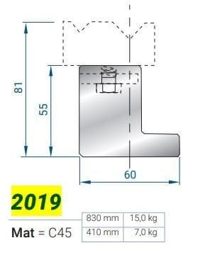 2019 SUPPORTO MATRİCE 2V H-55 L-835