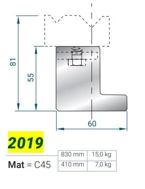 2019 SUPPORTO MATRİCE 2V H-55 L-835