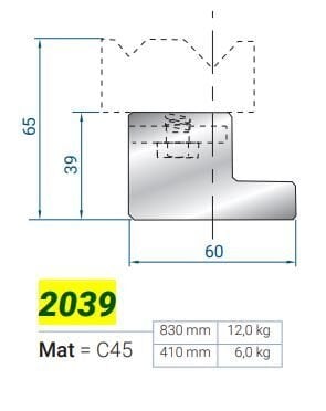 2039 SUPPORTO MATRİCE 2V H-39 L-835