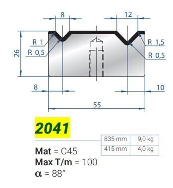 2041 MATRİCE 2V-8-12 88 H-34 L-835