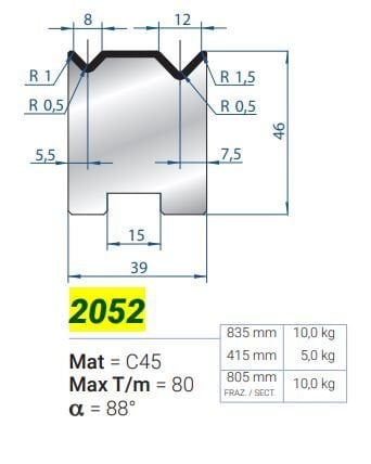 2052 L-835 MATRİCE 2V a88 8-12 nr