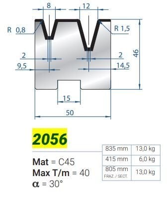 2056 MATRİCE 2V AUTOCENTR. 30° 8-12 L-83