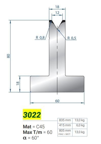 3022 MATRİCE a12a 60 H-80 L-835