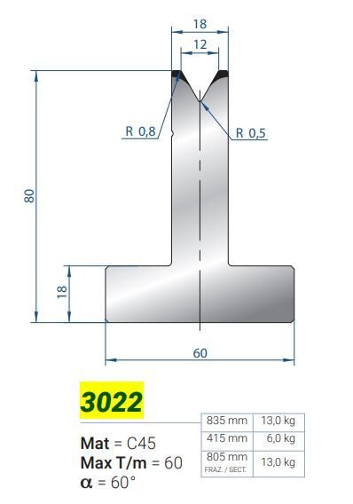 3022 MATRİCE a12a 60 H-80 L-835