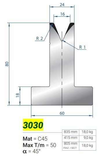 3030 MATRİCE aTVda 16a45° H-80 L-835